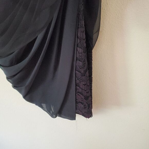 Vintage Tadashi Black Mini Dress Size 4 Strapless Y2K  Coquette Prom - Picture 5 of 14